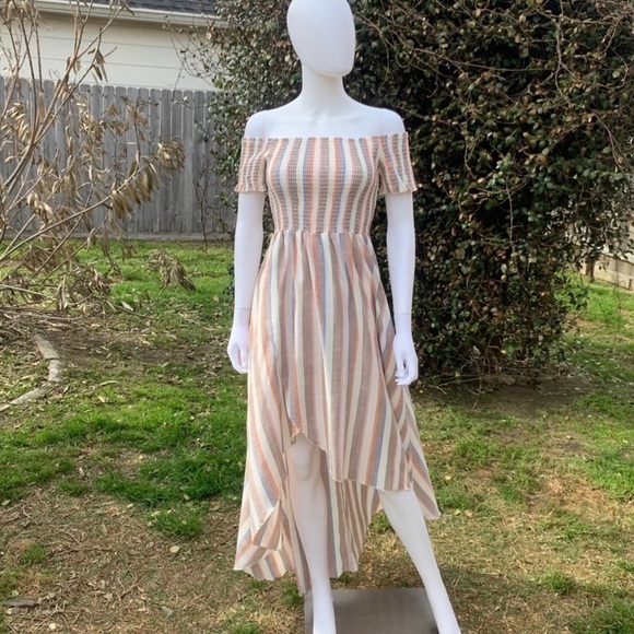 💋NWT Show Me Your MuMu Smocked Breezy Drape BoHo Summer Dress - Picture 2 of 12